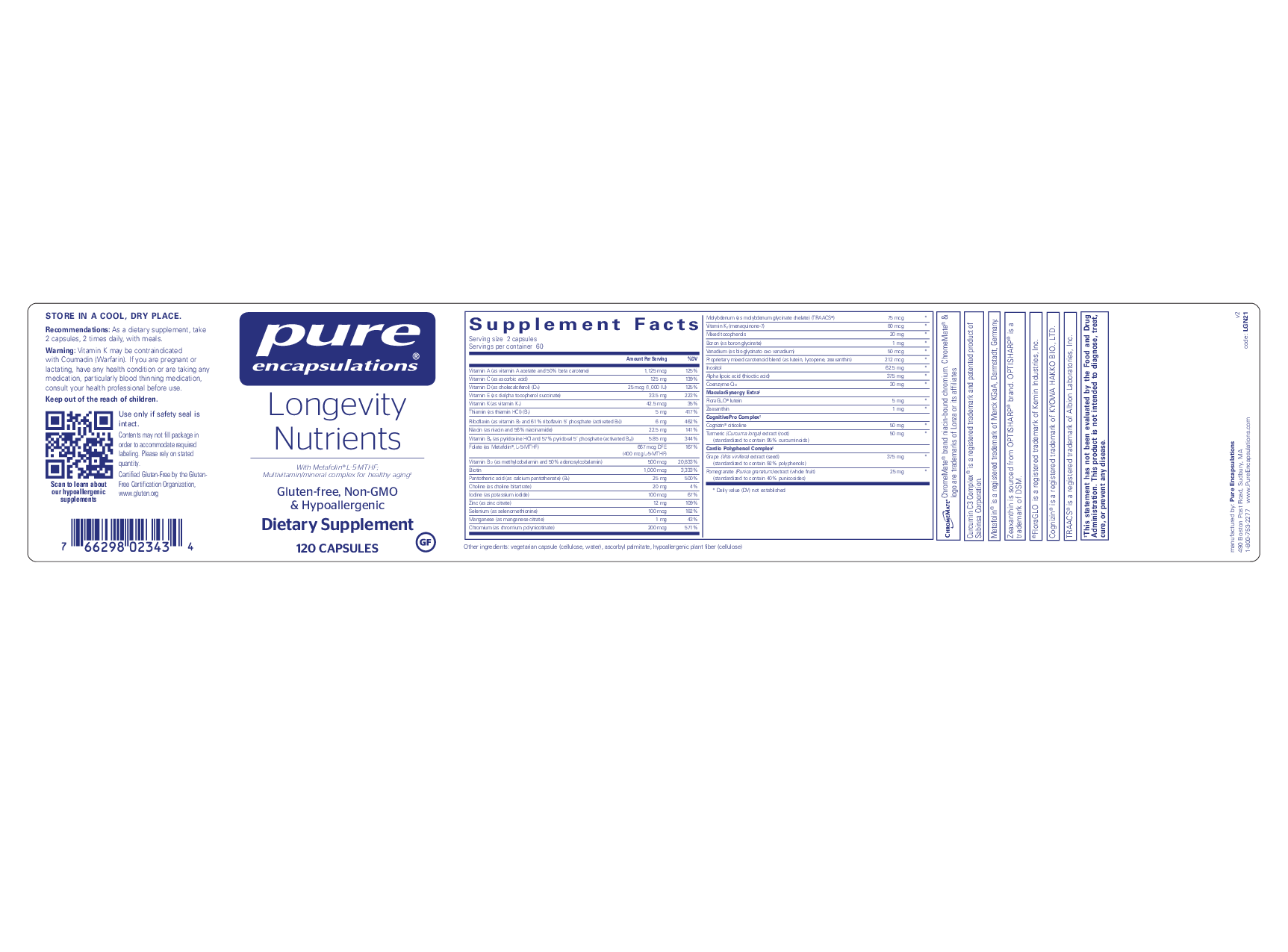 Pure Encapsulations Longevity Nutrients