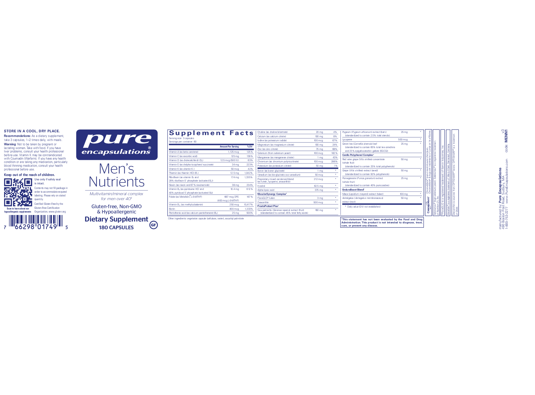 Pure Encapsulations Men's Nutrients