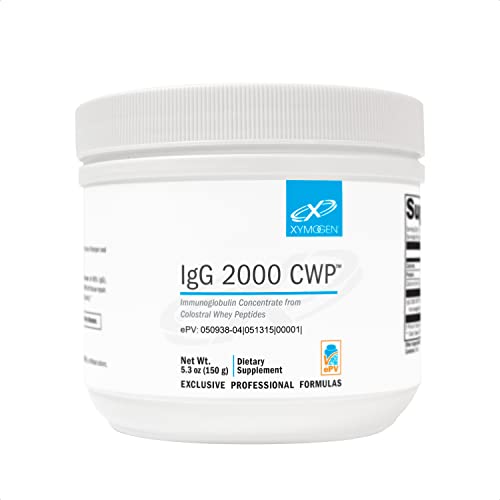 XYMOGEN IgG 2000 CWP - Immunoglobulin Concentrate Powder (from Colostral Whey Peptides) to Support Gut Health, Immune Function + Healthy Cytokine Activity (5.3 oz)