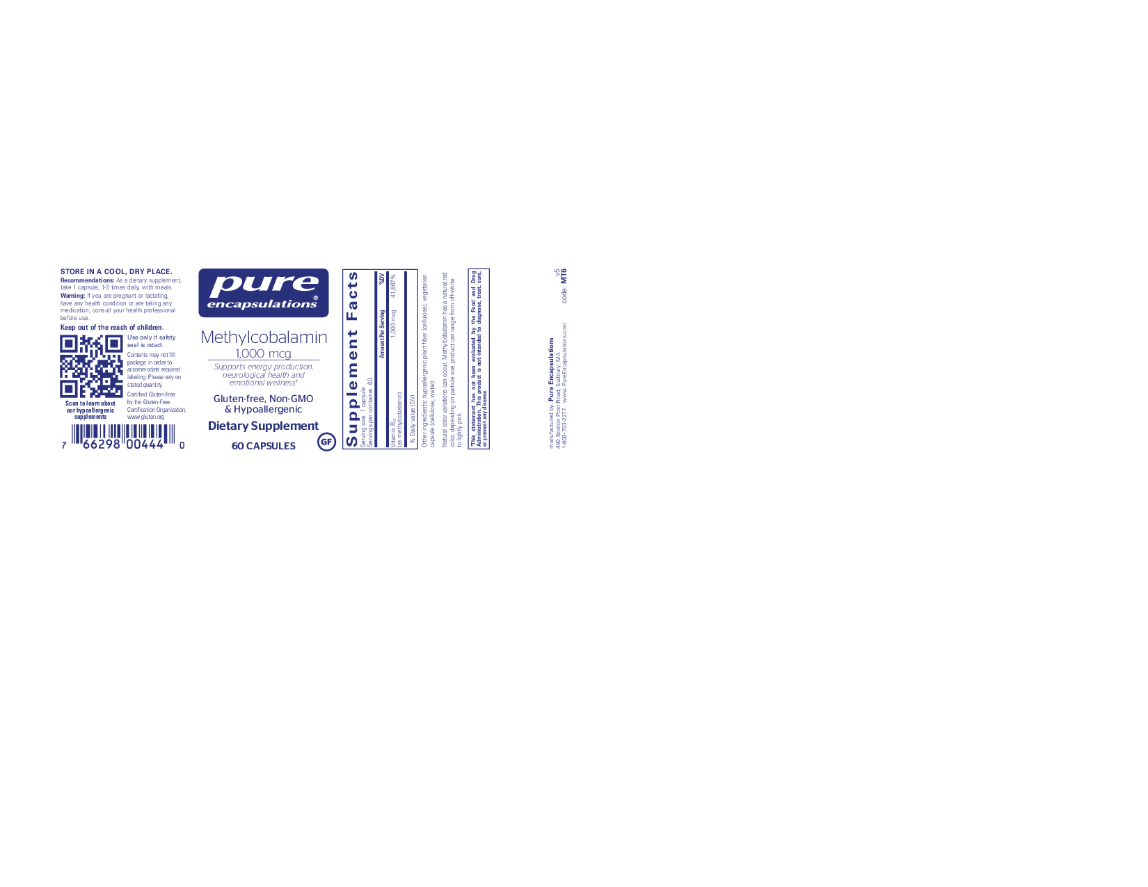 Pure Encapsulations Methylcobalamin 1000 mcg
