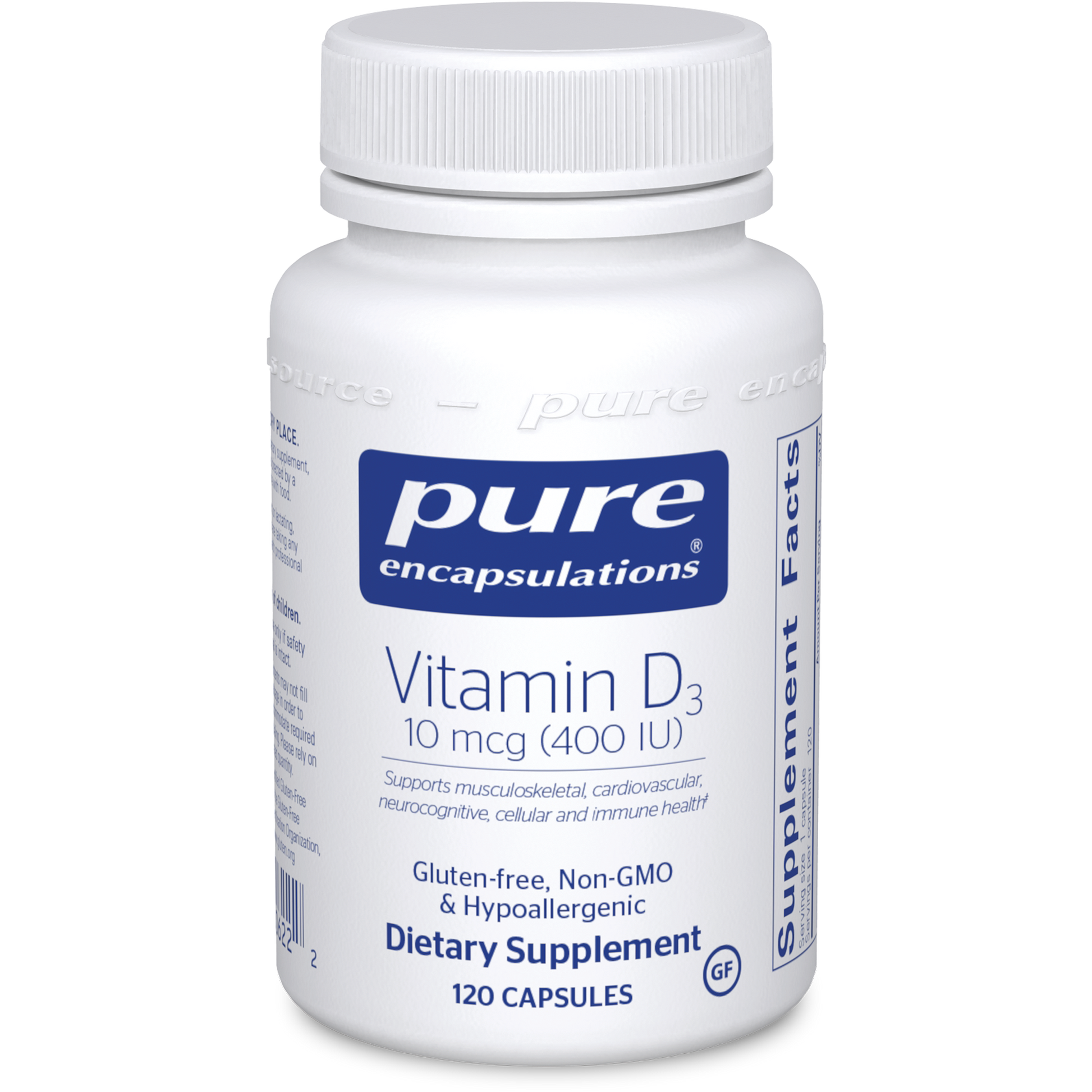 Pure Encapsulations Vitamin D3 400 IU 120 vcaps