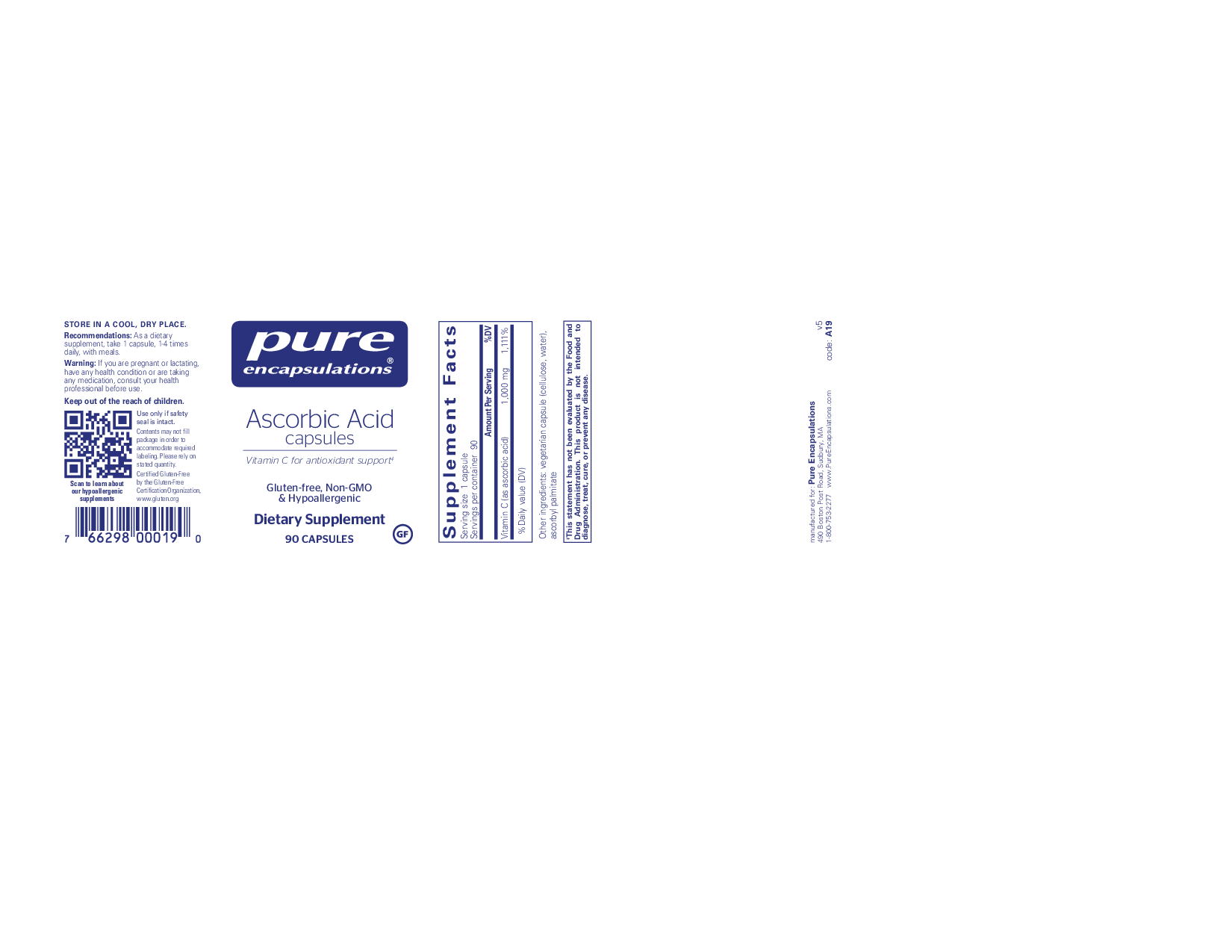 Pure Encapsulations Pure Ascorbic Acid