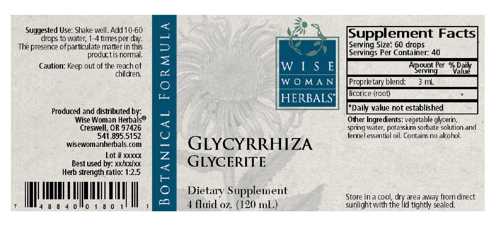 Wise Woman Herbals Glycyrrhiza Glycerite/licorice
