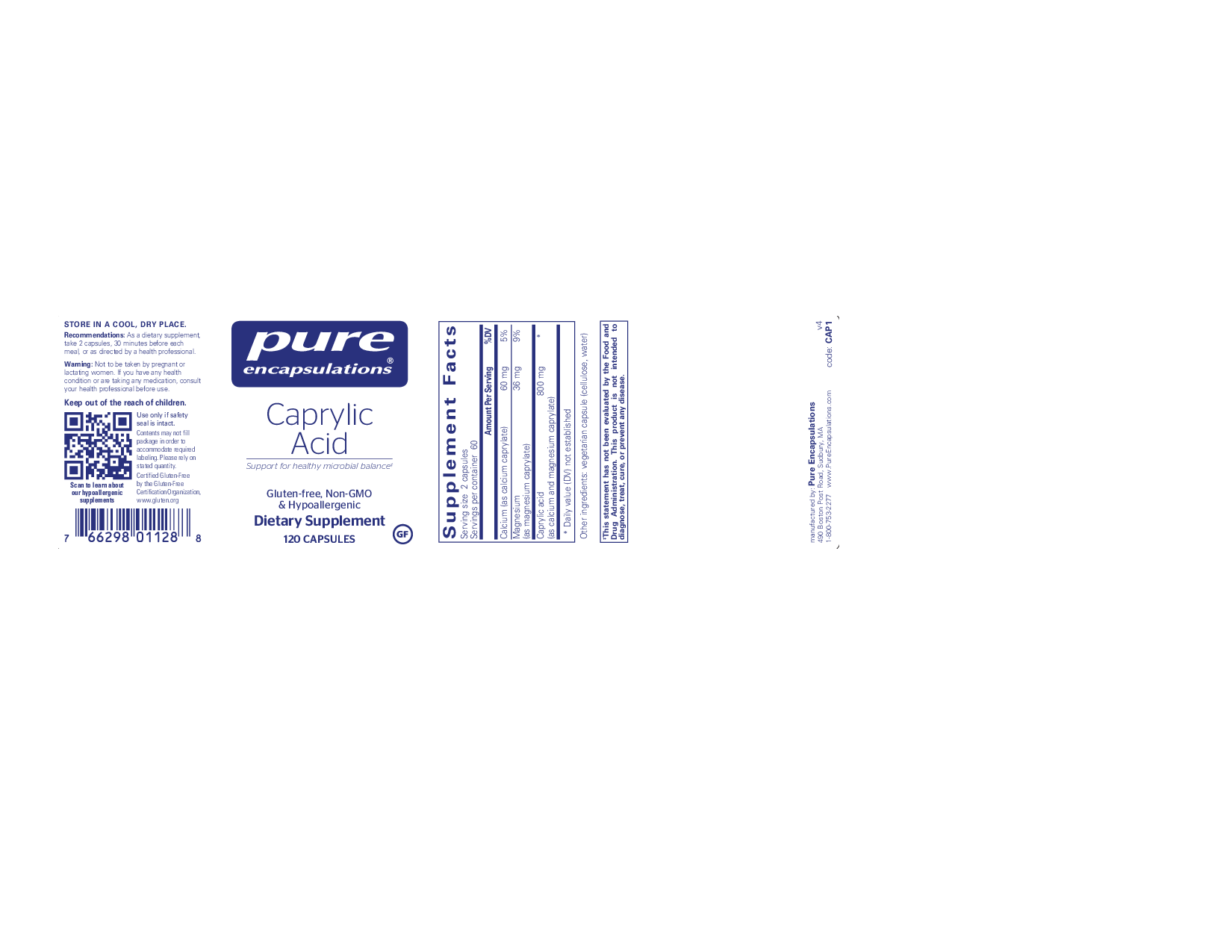 Pure Encapsulations Caprylic Acid