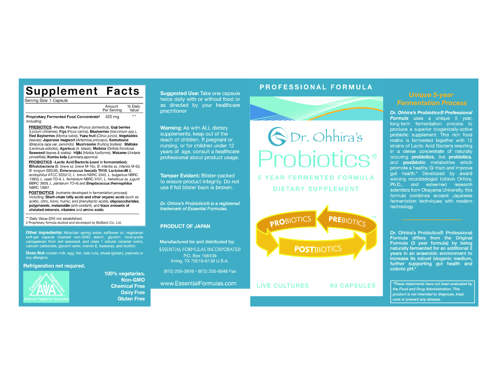 Essential Formulas Dr Ohhira's Probiotic Plus/Prof