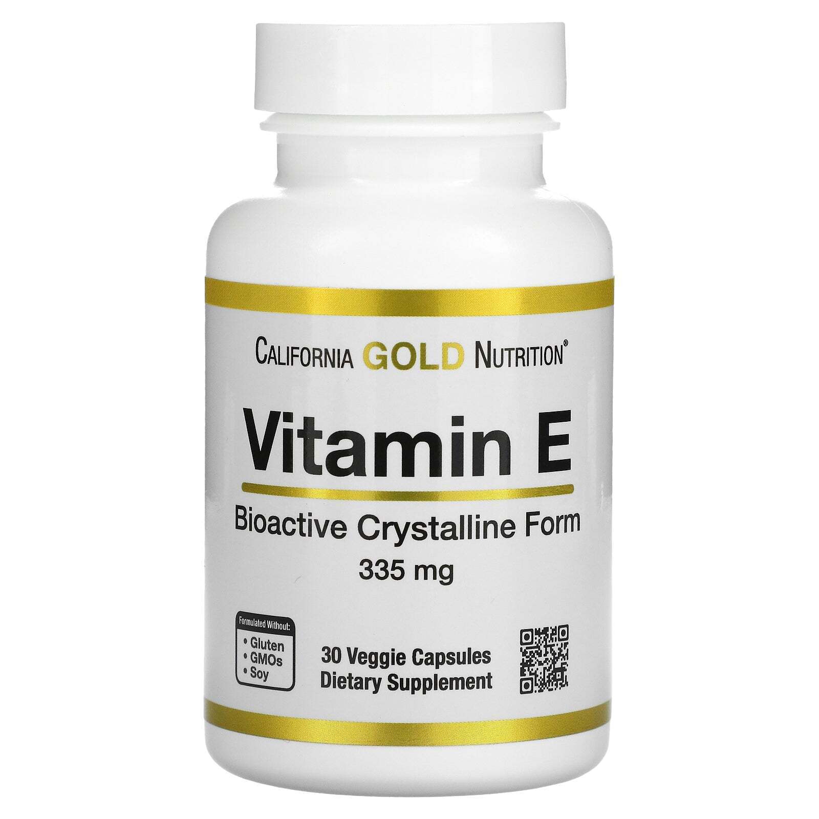 California Gold Nutrition Bioactive Vitamin E Antioxidant 335mg 30 Veg Caps NEW