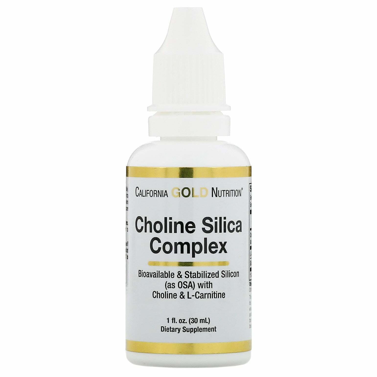 California Gold Nutrition Choline Silica Complex Collagen Support 1 fl.oz NEW