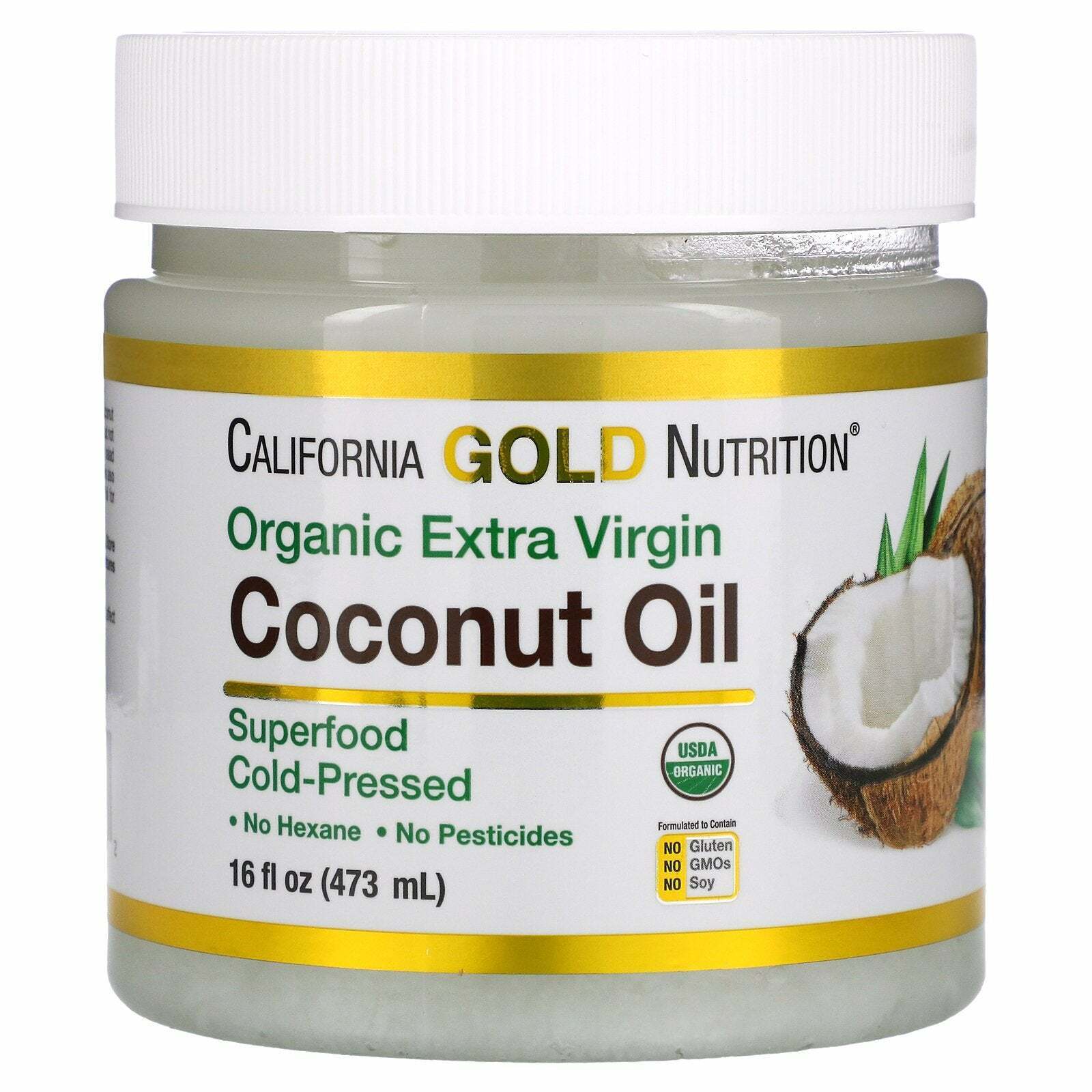 California Gold Nutrition Cold Pressed Organic Extra Virgin Olive Oil 16floz NEW