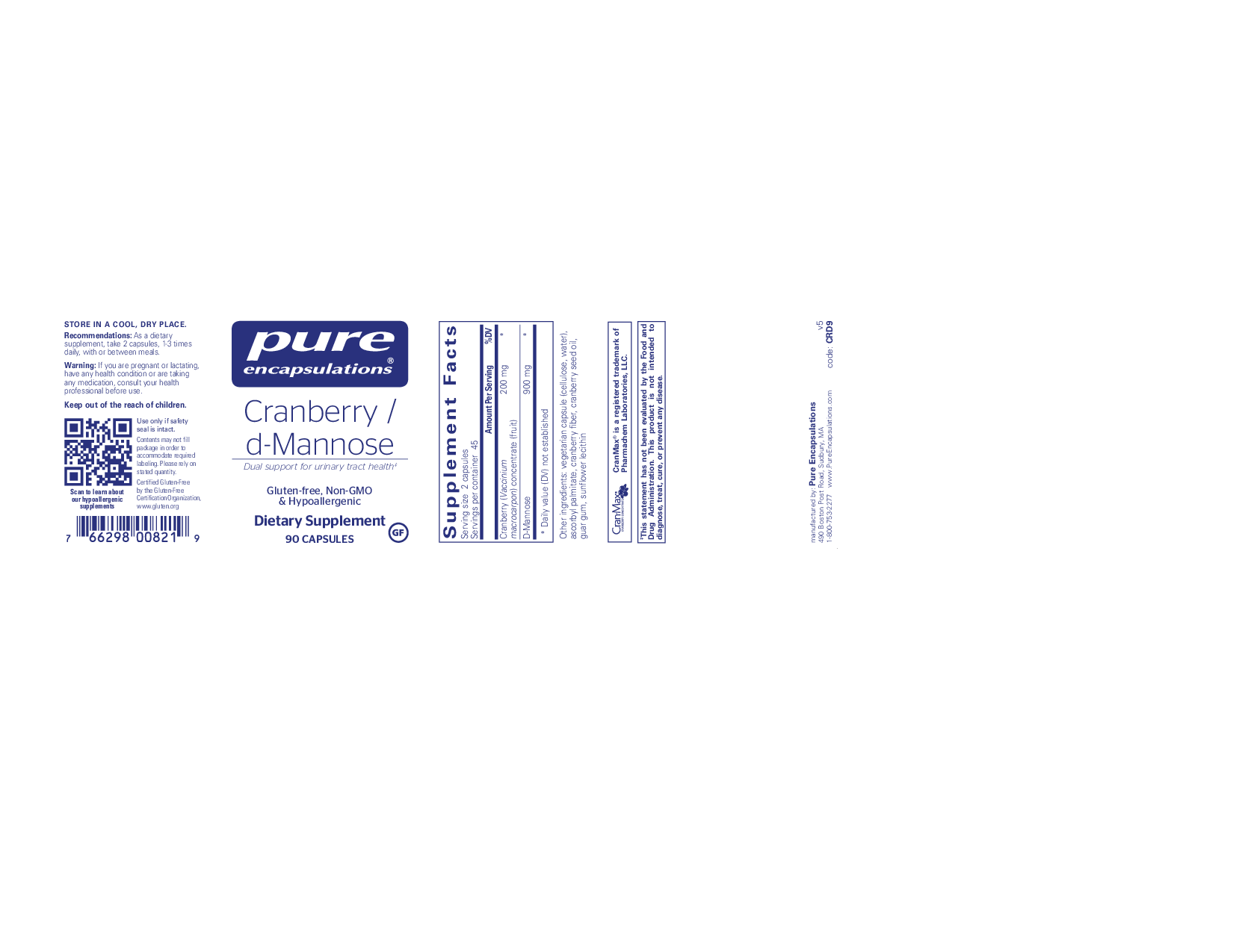 Pure Encapsulations Cranberry/d-Mannose