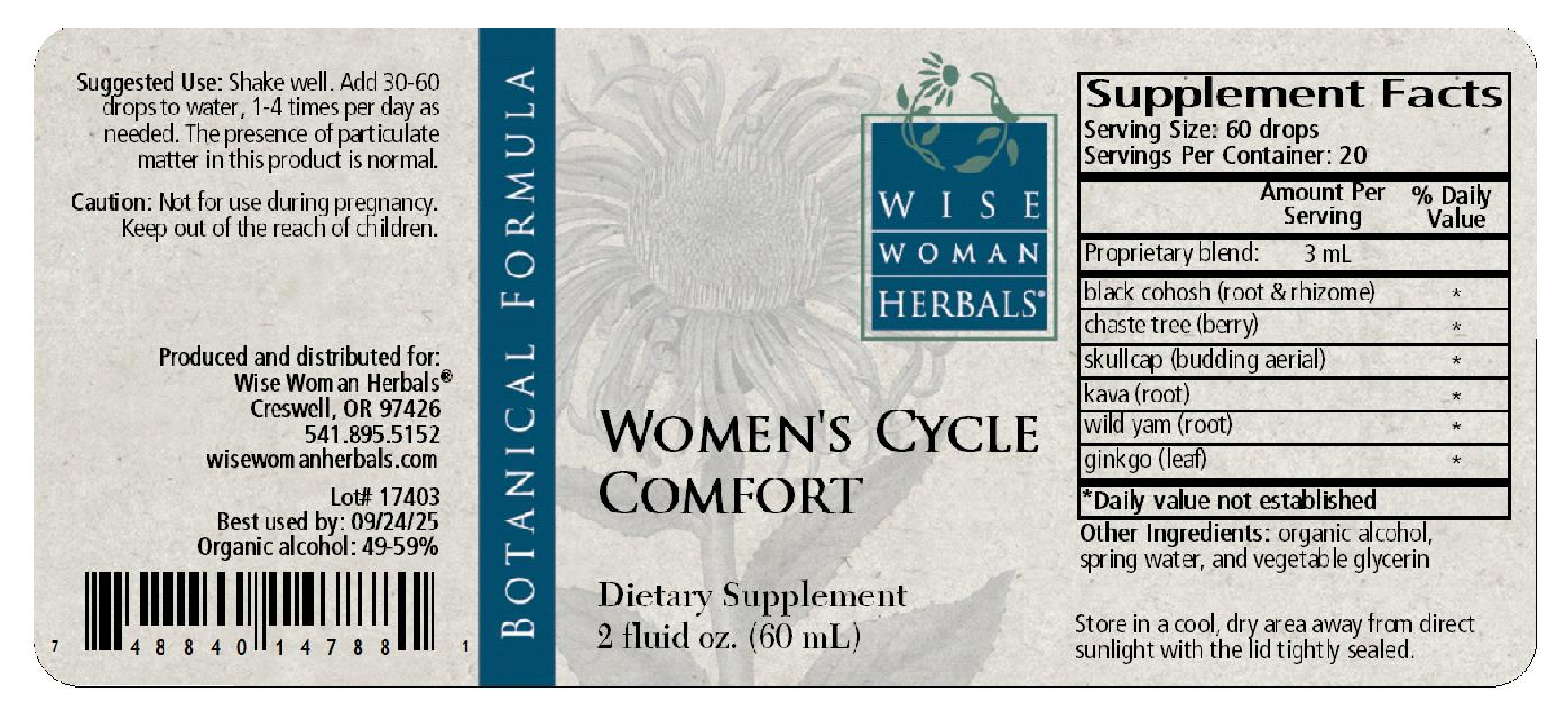 Wise Woman Herbals Women's Cycle Comfort