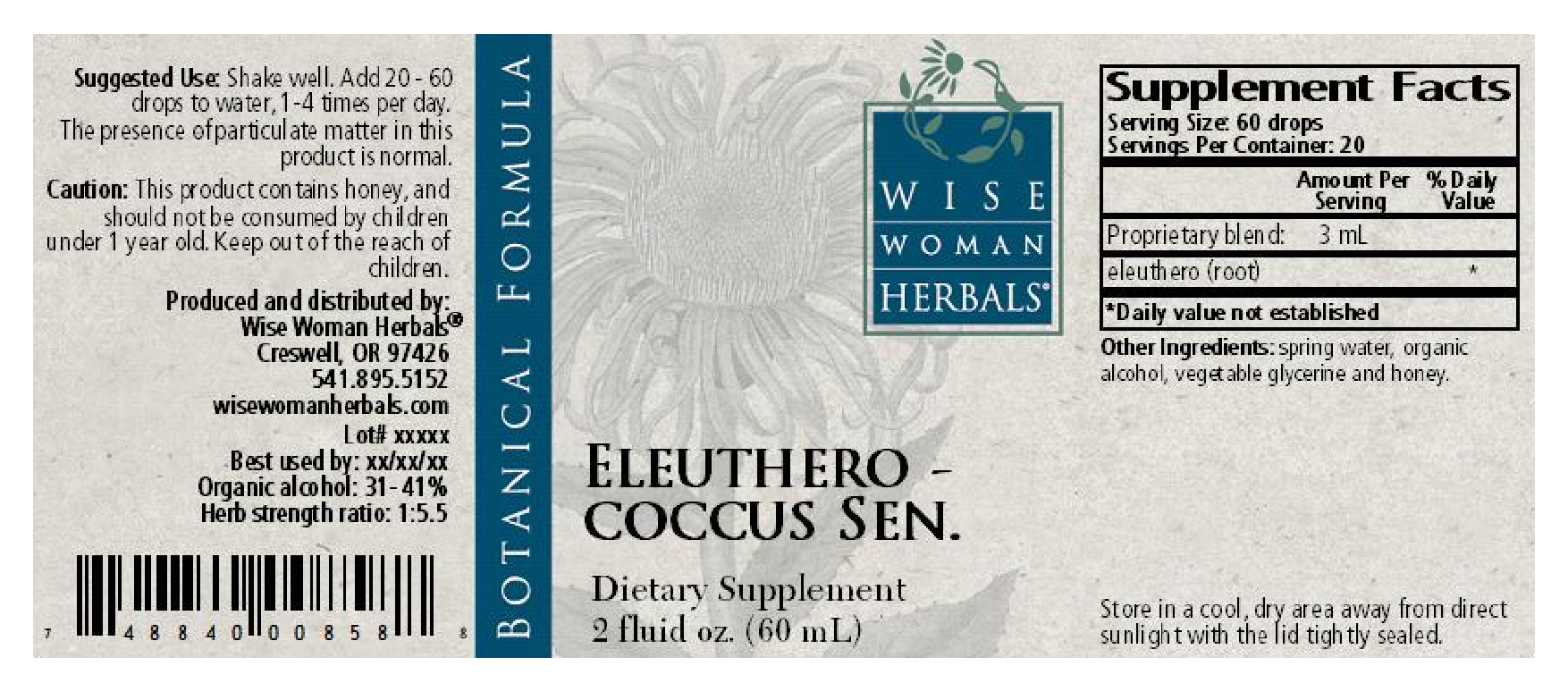 Wise Woman Herbals Eleutherococcus/eleuthero