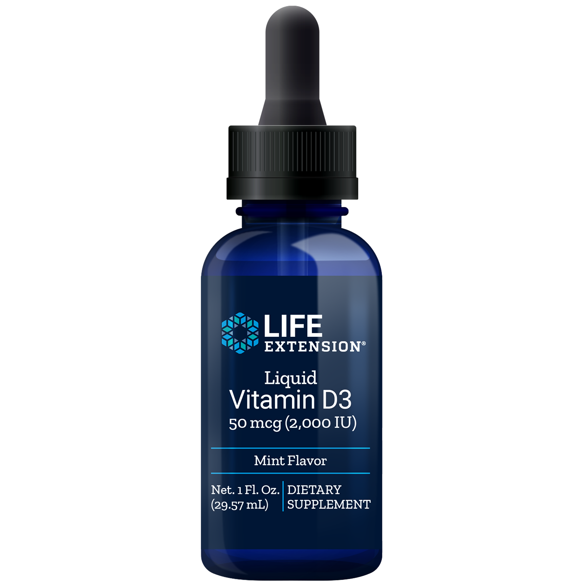 Life Extension Liquid Vitamin D3 50 mcg  Mint 1 Fl. Oz.